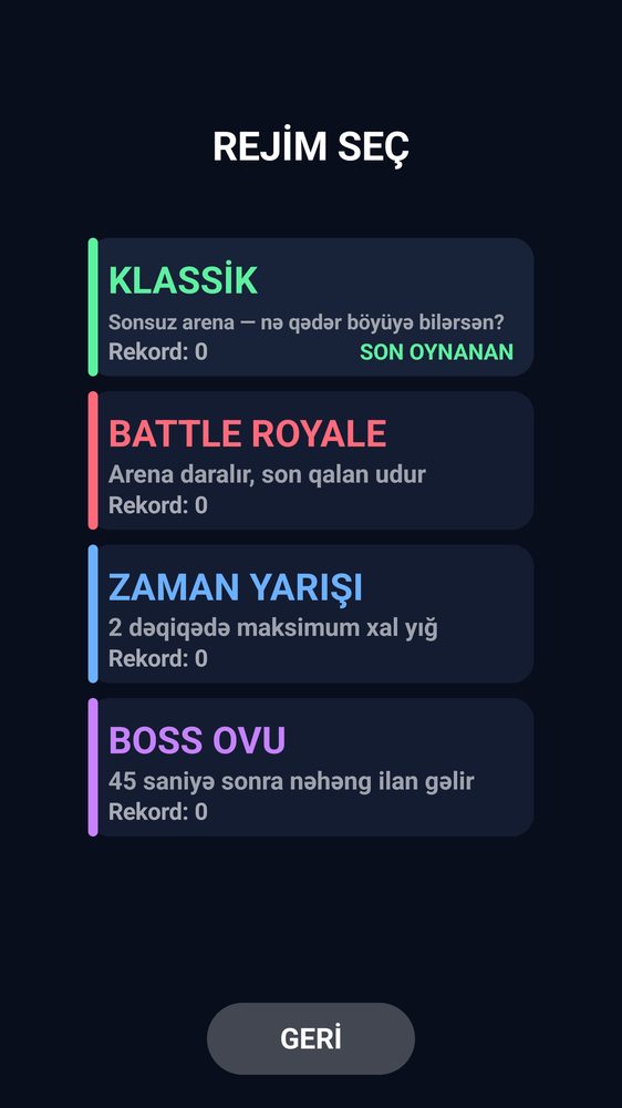 Game modes